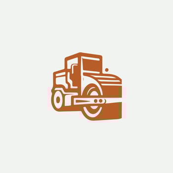 Roll Edge Road Roller logo vector