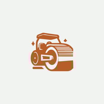 Roll Drive Road Roller logo vector