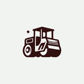Heavy Roll Road Roller logo vector