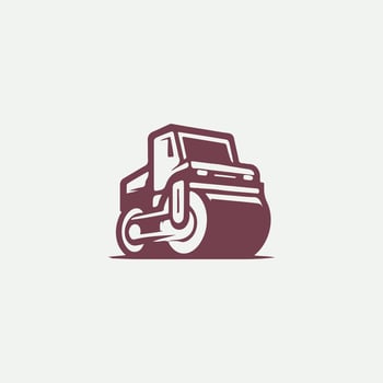 Pave Force Road Roller logo vector
