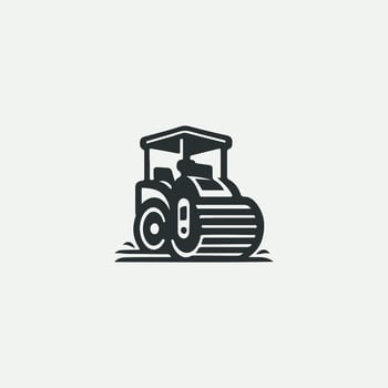 Roll Force Road Roller logo vector