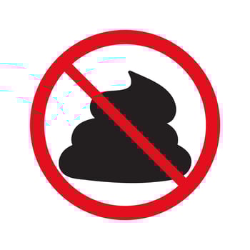 No poop. Dogs poop forbidden. Hand drawn silhouette illustration on white background. vector