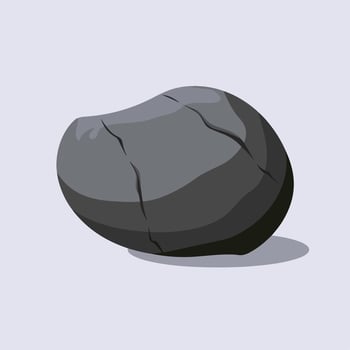 A black rock on a white background vector