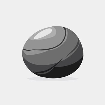 A black and white illustration of a ball vector