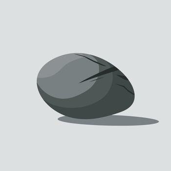 A black rock on a white background vector