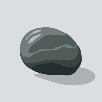 A black rock on a white background vector
