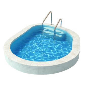 Luxury Pool White Background on transparent background. png