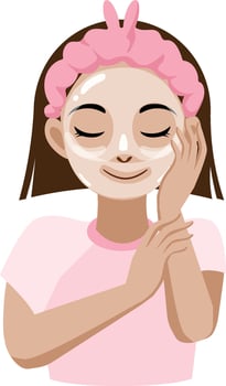 girl sleeping wear facial mask vector