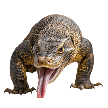 Monitor Lizard Wildlife Closeup on transparent background. png