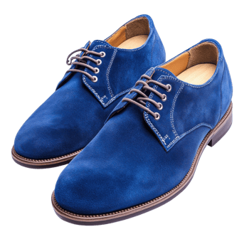 Blue Suede Casual Mens Shoes on transparent background. png