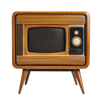 Retro TV Stylish White Background on transparent background. png