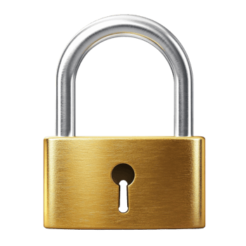 Secure Future Golden Padlock Image on transparent background. png