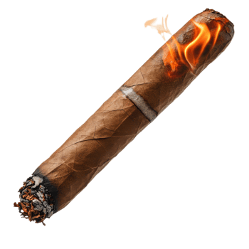 Smoking Cigar on White Background on transparent background. png