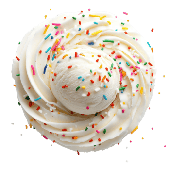 Sweet Vanilla Ice Cream Scoop on transparent background. png