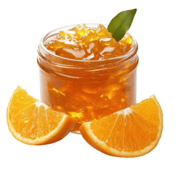 Citrus Marmalade Breakfast Spread on transparent background. png