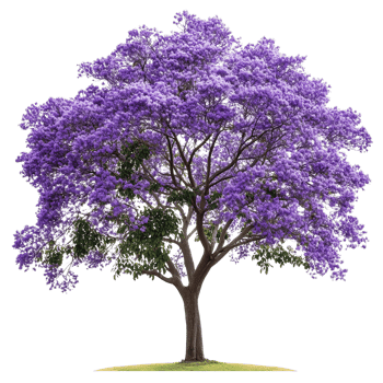 Vibrant Jacaranda Tree in Full Bloom on transparent background. png