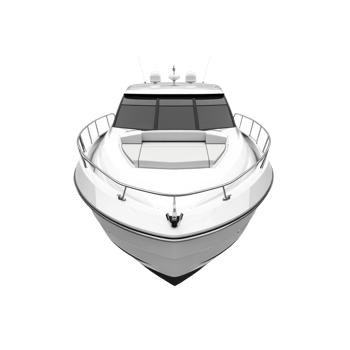 White Jet Boat Isolated Background on transparent background. png