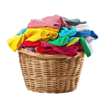 Clothes in Laundry Basket on transparent background. png