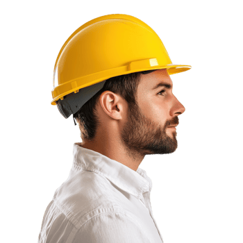 Construction Worker Hard Hat Safety on transparent background. png