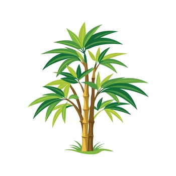 Vibrant Bamboo Palm in Full Growth vector