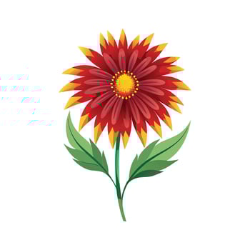 Charming Blanket Flower Gaillardia Plant vector