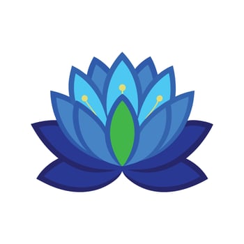 Vibrant Blue Lotus Nymphaea Plant Design vector