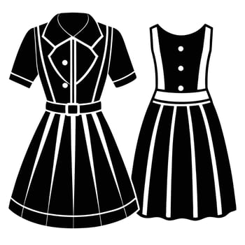 Womens Clothing Collections Displayed in Flat Lay Style on a Pristine White Background vector
