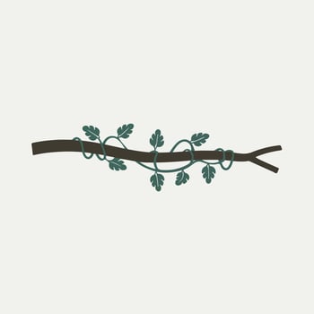 A branch with leaves and vines on it vector
