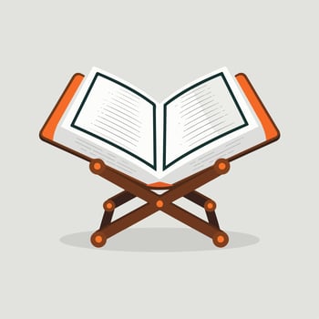 Open book on a wooden chair illustration vector