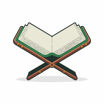 Open book with cross on top of it vector