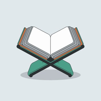 Open book with cross on top of it vector