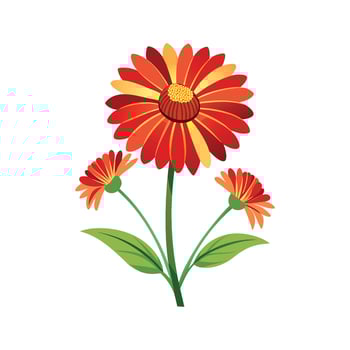 Beautiful Helenium Plant Artwork vector