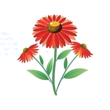 Vibrant Helenium Plant Illustration vector