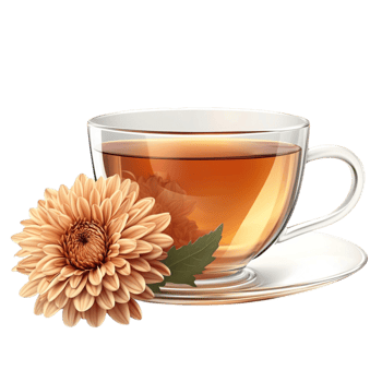 Orange Marigold Flower with Tea Transparent Background png