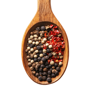 Spices in Wooden Spoon Transparent Background png