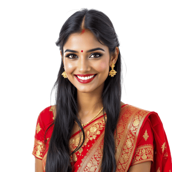 Indian woman in red sari png