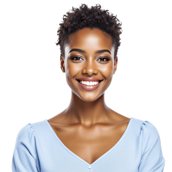 A woman with a smile on her face png