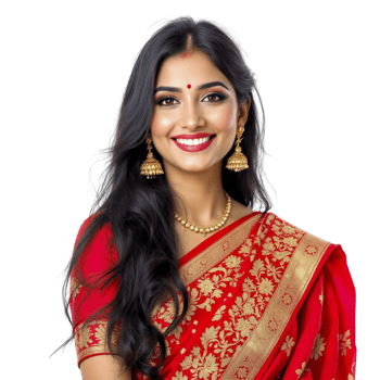 Indian woman in red sari png