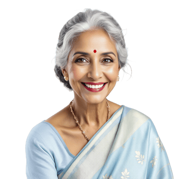 An older indian woman in a sari png