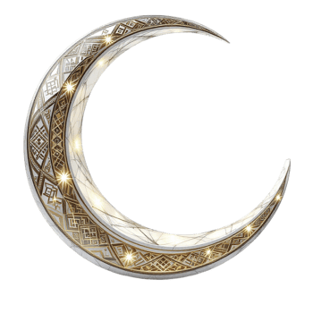 A crescent with a gold and silver design png