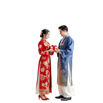 A man and woman dressed in traditional chinese clothing png