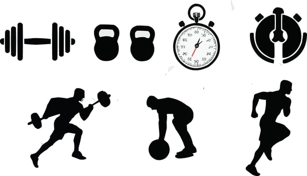 Fitness and Exercise Line Art - Athlete, Gymnastics vector
