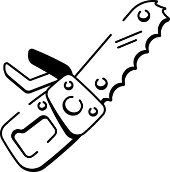 Bush saw cutter icon in hand drawn style vector