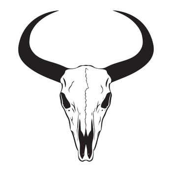 Majestic Cow Skull Desert Scenery Design for Nature-Inspired Graphic vector