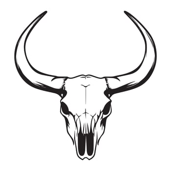Creative Cow Skull Desert Landscape Illustration for Artistic Creation vector