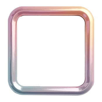 a square colored frame with a rainbow gradient png
