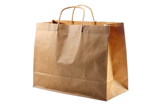 Brown paper bag with handles png