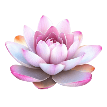 Floated lotus flower petals falling isolate on transparency background png