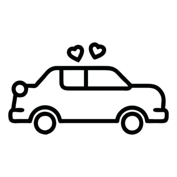 Modern Wedding Car Lineart Icon Illustration Artwork vector
