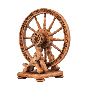 Antique Wooden Carriage Wheel Isolated Transparent Background png